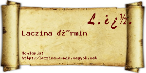 Laczina Ármin névjegykártya